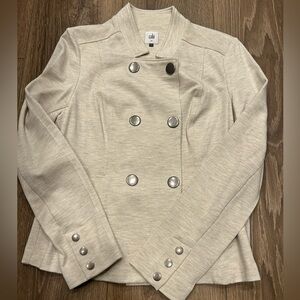 CAbi Women's Cream Double-Breasted Blazer